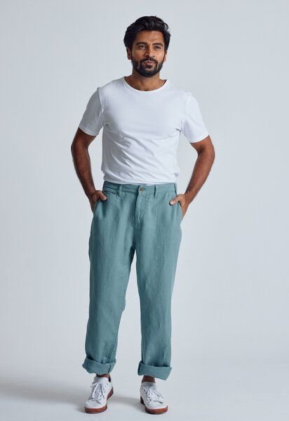 Flax and Loom Leinen Chino Relaxed Fit Modell: Bird
