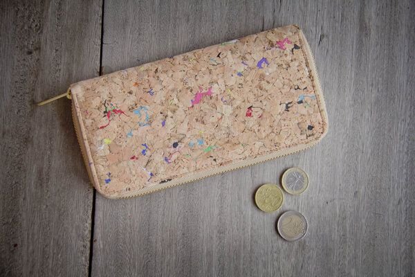 BY COPALA Portemonnaie - Wallet, Vegan Cork, Brieftasche aus Kork mit Zipper