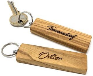 Olivenholz erleben Schlüsselanhänger Stab aus Olivenholz mit deiner Gravur