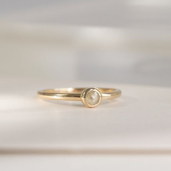 Eppi Minimalistischer Ring mit einem Salt and Pepper Diamanten Emilien