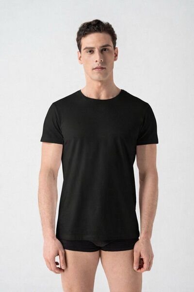 Burnell & Son Unterhemd Herren 3er Pack mit Rundhals - Extra Lang mit Kurzarm Basic Slim Fit