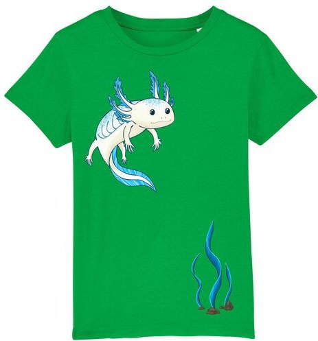 Spangeltangel Kinder-T-Shirt "Axolotl", Bio-Baumwolle, bedruckt