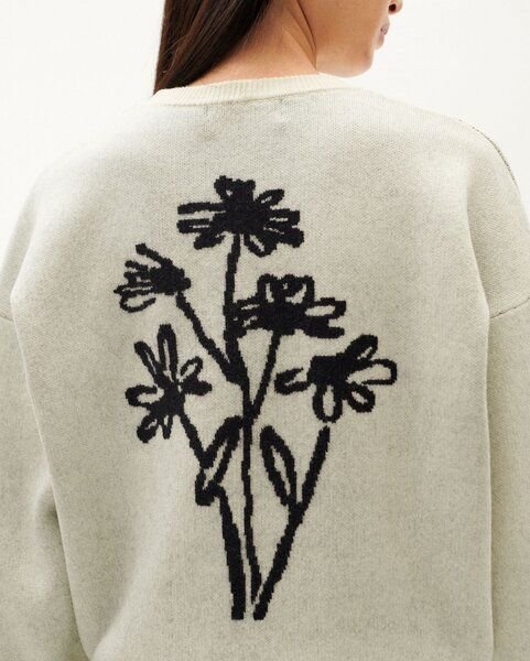 thinking mu warmer Wollpullover mit Blumen-Muster im Rücken - Philis