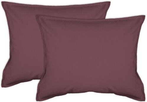 jilda-tex 2er Pack Kissenbezug in Stone-Washed Optik 100% Bio-Baumwolle Uni Made in Green 45x45cm 50x50cm