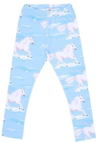 Kinder Leggings GOTS zertifiziert – 95% Bio-Baumwolle, Hellblau mit Wolkenmuster, weich & bequem | Walkiddy