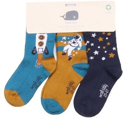 Kinder Socken Bio-Baumwolle Walkiddy „Maritim“ Dunkelblau, GOTS zertifiziert, weiche Strümpfe mit maritimem Print, hautf...