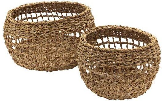 Originalhome Natürlicher Korb aus Hogla, Macha, handgefertigt, 2er Set