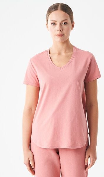 ORGANICATION ESSENTIALS-TUBA- Basic T-Shirt aus Bio-Baumwolle mit V-Ausschnitt