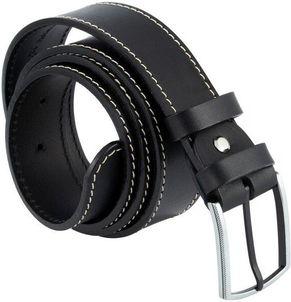 Simaru Ledergürtel 3.5 cm Marseille mit Naht, Leder pflanzlich gegerbt