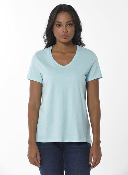 ORGANICATION Damen Basic T-Shirt aus Bio-Baumwolle mit V-Ausschnitt