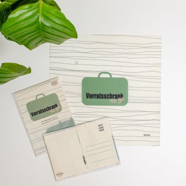 Kumanu - von Natur aus gut Grußkarte mit Bienenwachstuch, Gr. M