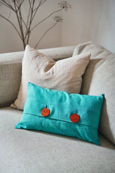 HängemattenGlück Sofakissen / Dekokissen aus reiner Bio Baumwolle (Bezug und Füllung) 50x30cm viele Farben