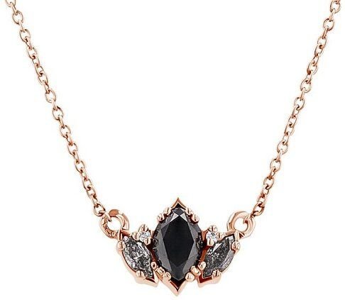 Thumbnail - Eppi Halskette mit Salt and Pepper Diamanten in Marquise Form Everline