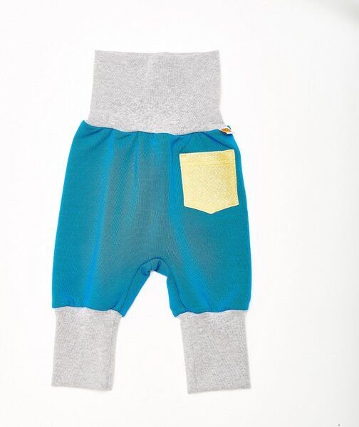 Cheeky Apple Babypumphose mit Tasche "Sweat Blau" - 95% Bio-Baumwolle, 5% Elasthan