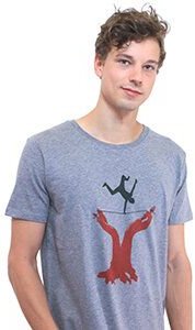 Spangeltangel T-Shirt "Slackline", Herrenshirt, bedruckt, Siebdruck, Bio-Baumwolle