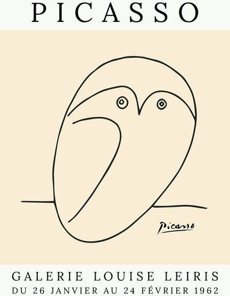 Photocircle Poster / Leinwandbild - Picasso Eule – beige