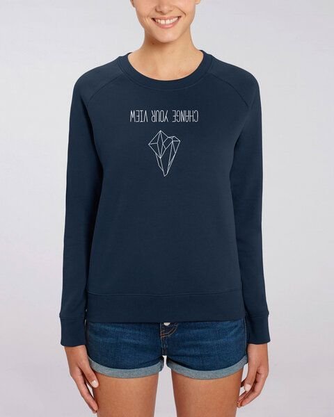 Human Family Bio Damen Rundhals Sweatshirt "Feel - Change your view" - in 7 Farben