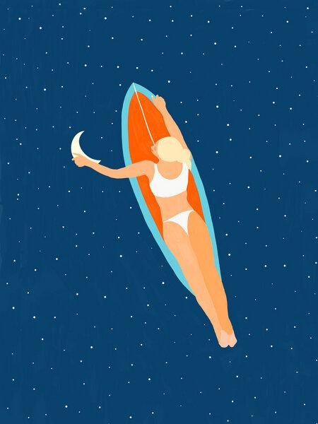 Photocircle Poster / Leinwandbild - Moon Surfing