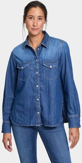 FUTURE:PEOPLE. 20:01 DENIM BLUSE aus leichtem Bio-Baumwoll- Denim für den legeren Look (32001 0 1002)