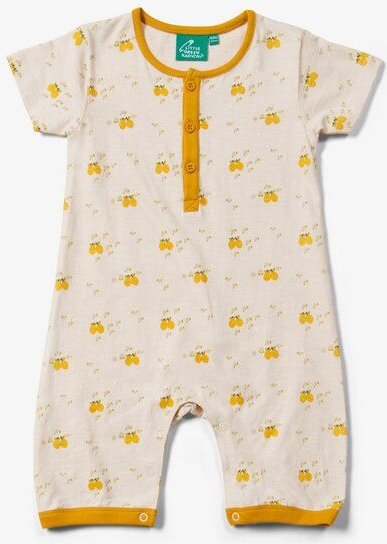 Little Green Radicals Baby Sommerstrampler aus Bio-Baumwolle – Zitronen