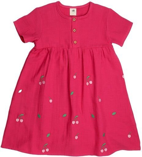Kleid Kinder Bio-Baumwolle Carmine Pink – festliches Walkiddy Jersey-Kleid für Kita & Familienfeste – nachhaltige, hautf...