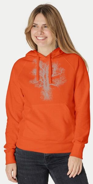 Peaces.bio - handbedruckte Biomode Bio-Damen-Kapuzensweater Chestnut