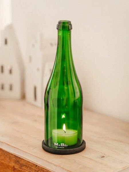 MaBe Windlicht handgefertigt aus der Sektflasche