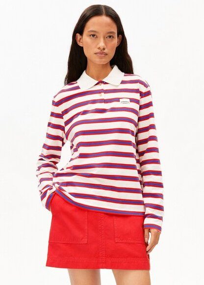 ARMEDANGELS STRIPE POLO Damen Longsleeve aus Bio-Baumwolle