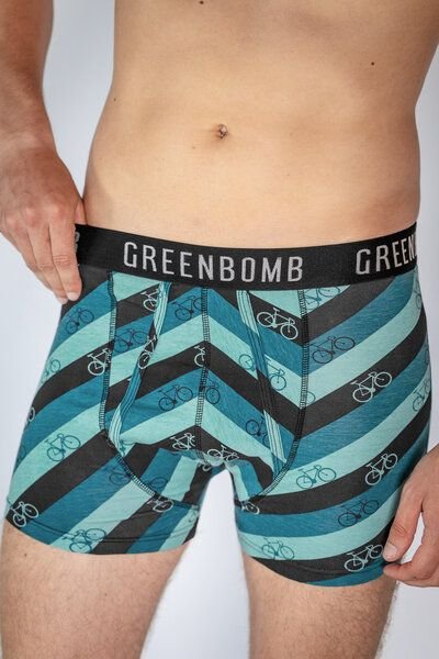 GREENBOMB Bike Stripes Diagonal - Bequeme Trunk Shorts aus einem Bio-Baumwoll Mix / GOTS / Fair & Vegan