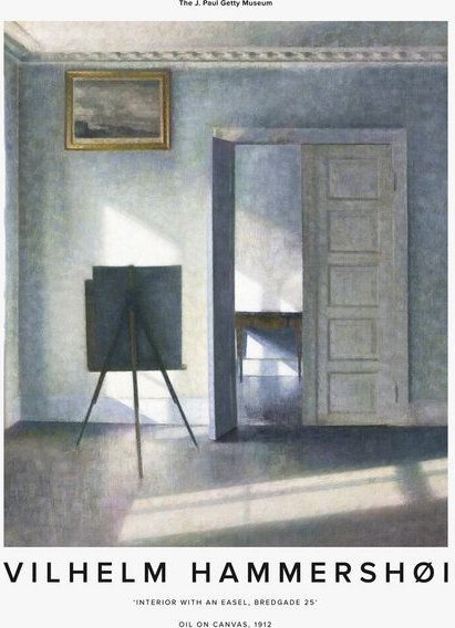 Photocircle Poster / Leinwandbild - Vilhelm Hammershøi: Interieur mit Staffelei, Bredgade 25