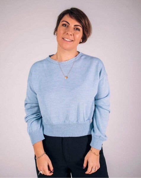 Aatise Zundry Damen Pullover mit halsnahem Rundkragen 100% Merinowolle muesling free Made in France