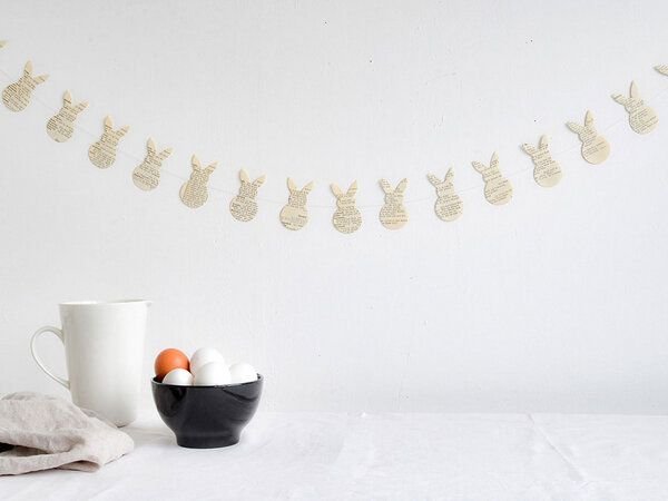 renna deluxe Osterhasen Girlande aus Papier, Osterdeko handgefertigt