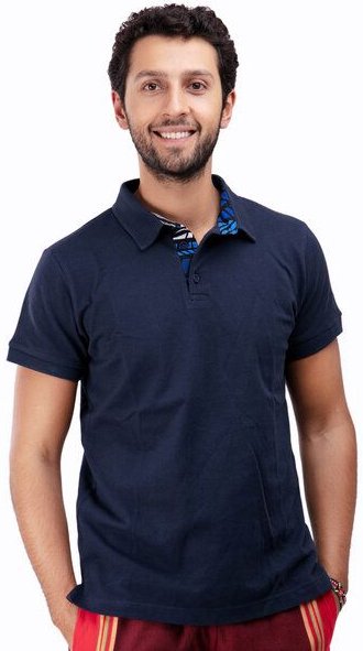 Africulture Herren Poloshirt mit Kitenge Kragen