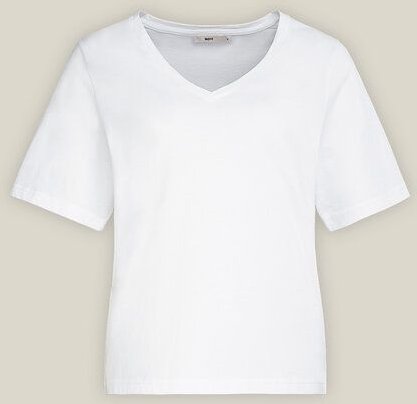 WOTE Damen T-Shirt mit V-Ausschnitt - 100% Bio-Baumwolle (Weiß)