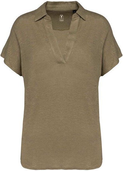 YTWOO Exklusives Damen Polohemd aus 100% Leinen