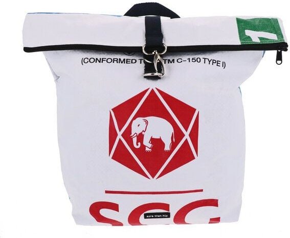 MoreThanHip Rolltop Rucksack aus recycelten Zement- oder Fischfuttersäcken - Tantor
