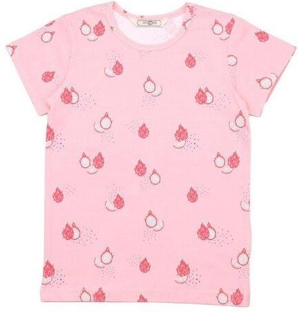 Cotokids Kinder T-Shirt GOTS zertifiziert, rosa, Drachenfrucht-Allover „Dragon Fruit 11“, Bio-Baumwolle, weich – Walkidd...