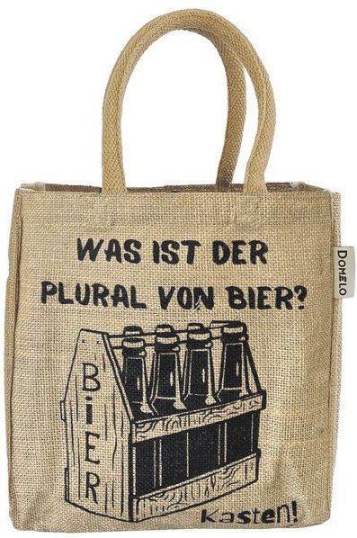 Domelo Jute Einkaufstasche, Flaschenträger mit 6 Fächer. 100% Vegane Bierflaschenträge