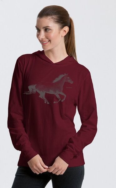 Peaces.bio - handbedruckte Biomode Bio-Jersey-Kapuzensweater Horsepower