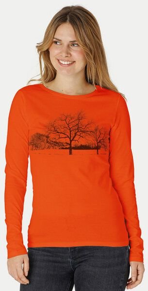 Peaces.bio - handbedruckte Biomode Damen Langarmshirt Landscape