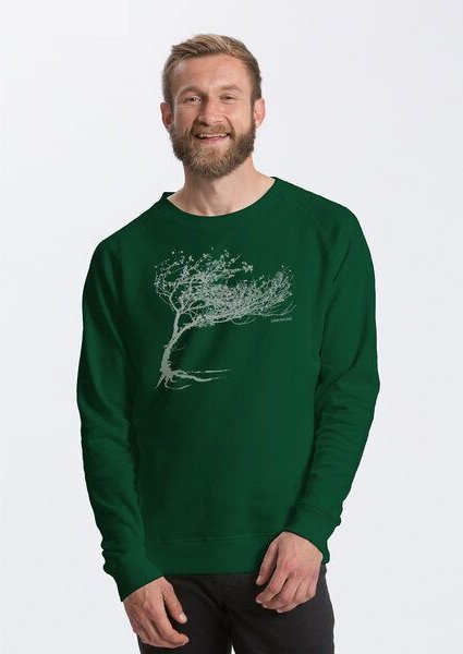 Peaces.bio - handbedruckte Biomode Bio Herren-Sweatshirt Windy Tree
