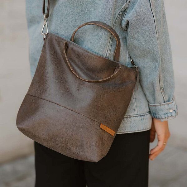 BOWLEANIES TASCHEN Mittelgroße Umhängetasche aus Lederfaserstoff