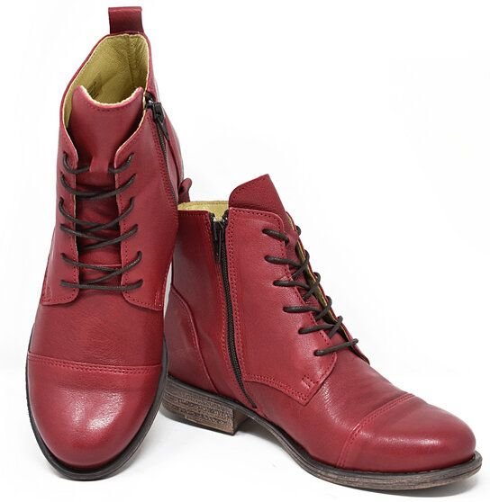 Claudio Nero Schnürboots Tres rot