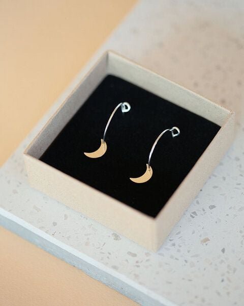 pikfine Creolen "Moon" / silber oder vergoldet