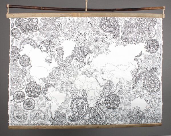 El Puente Wandposter zum Ausmalen aus handgeschöpftem Papier und Bambus