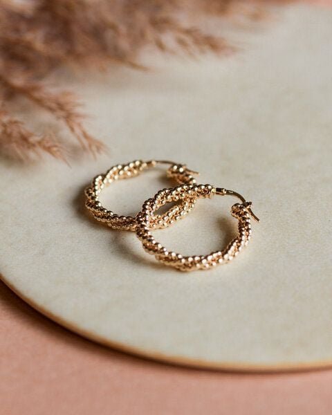 lille mus Creolen 'Perlenkordel' 925 Silber / vergoldet