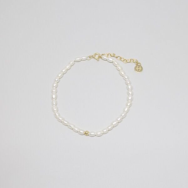 fejn jewelry Armband 'pearl' mit Süsswasserperlen Silber/vergoldet