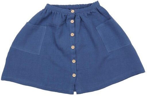 Kinder Rock GOTS-zertifiziert aus Bio-Baumwolle, blau, Knopfleiste vorn, elastischer Bund – Walkiddy, weich & alltagstau...