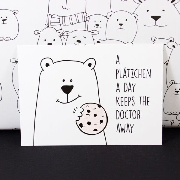 Bow & Hummingbird Postkarte "A Plätzchen a day"