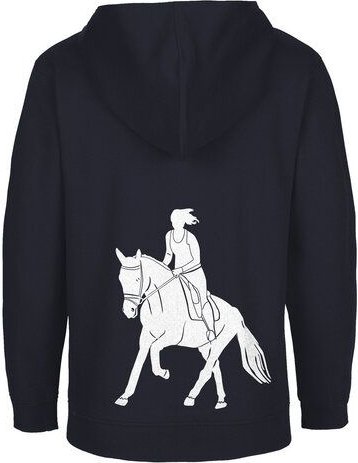 HANDGEDRUCKT Unisex Kinder Zip Up Hoody "Galopp"